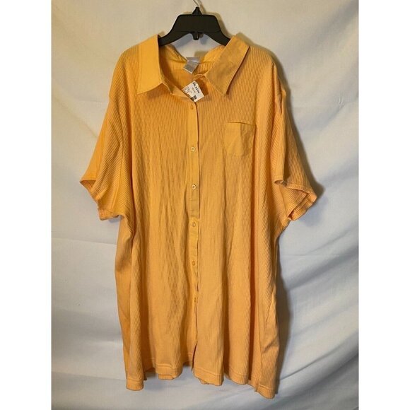 New Nwt Fashion Bug Womens Plus Size 4X 30W 32W peach top Tunic Blouse - Picture 1 of 2